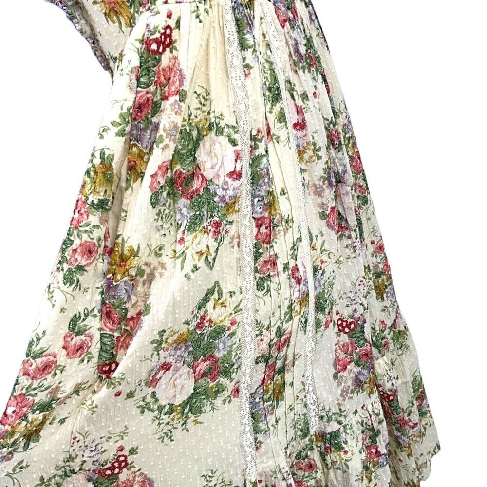 NWT LoveShackFancy Exley Dress Shining Gemstone Size 2 Floral Short Sleeve - Picture 12 of 16